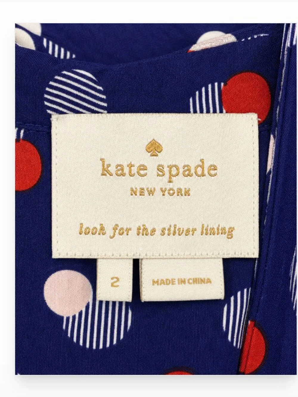 Kate Spade Blue Red White Geo Pattern Silk Knit Peplum Dress 2 Mod